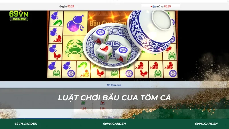 Luật chơi bầu cua tôm cá 