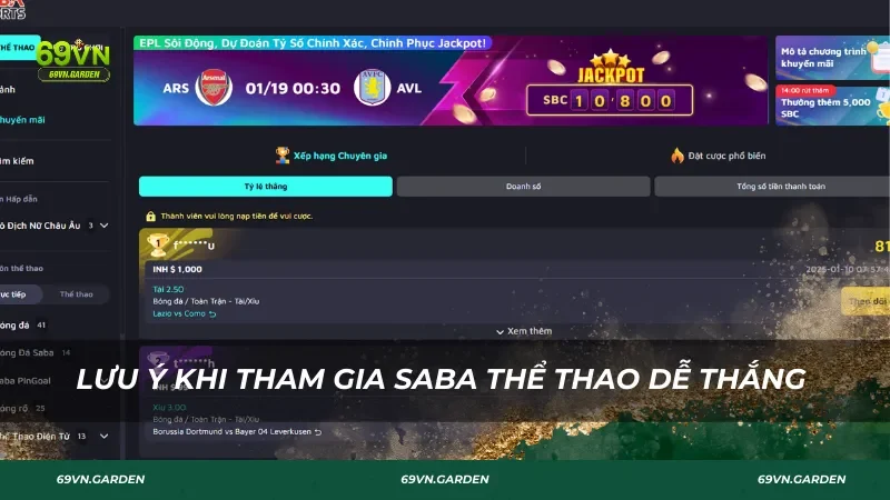 Lưu ý khi tham gia SABA Thể thao dễ thắng