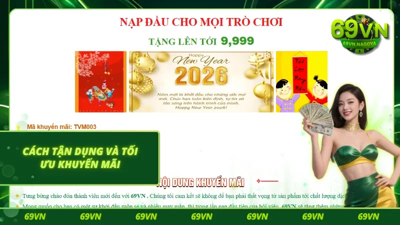 Giao diện các ưu đãi siêu thơm tại 69 VN